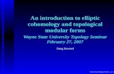 An introduction to elliptic cohomology and …...An introduction to elliptic cohomology and topological modular forms Wayne State University Topology Seminar February 27, 2007 Doug