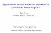 Applications of Spin-Polarized Electrons in Condensed Matter Physics · 2001-11-07 · Principle of GaAs Polarized e-Source Optical excitation of spin polarized electrons For positive