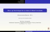 Blow up technique for a class of Hilbert modulesbiswas/talk_tel aviv.pdf · Also, they provide a model for the Hilbert modules in B n(): Cowen and Douglas (Curto and Salinas, in general)