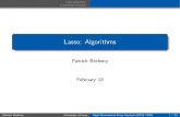 Lasso: Algorithms - MyWeb · 2019-02-17 · Lasso geometry Coordinate descent Lasso vs. forward selection LARS Forward selection and lasso paths Let us consider the regression paths