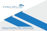 SOLUTIONS WE PROVIDE - Yialelis · industry solutions for the cosmetic, pharmaceutical & chemical sectors. With our experience and our partners' machines, we are able to make your