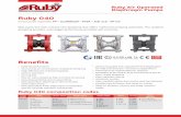 Ruby 040 - ALPHADYNAMIC PUMPS · PDF file 2018-12-19 · media Beneﬁts. STRONG QUALITY INDUSTRIAL PUMP Ruby Air Operated Diaphragm Pumps Ruby Innovative oil free air valve ... Ruby