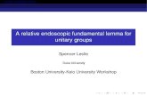 A relative endoscopic fundamental lemma for unitary groupsmath.bu.edu/keio2019/talks/Leslie.pdf · In low rank, we can compute both sides. Theorem (L) The fundamental lemma is true