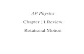 AP Physicscf.edliostatic.com/YGmWslhxKonUZ0FrkmCBlxsnmD6kalU5.pdfAP Physics Chapter 11 Review Rotational Motion 2 € L=mvR L=1000Kg50m (sec)(100m) L=5.0×106Kg⋅m2 sec 1. A car of