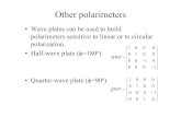 Other polarimetersoberon.roma1.infn.it/.../pdf_2006/lezione_09.pdfOther polarimeters • Wave plates can be used to build polarimeters sensitive to linear or to circular polarization.