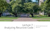 Lecture 7 - University of Washington · 5 7 4 8 10 12 15 14 11 13 get() is a recursive method! 𝑇 =ቐ 𝑇 2 +1if >1 3 otherwise 𝑇 =ቐ if isatmostsomeconstant 𝑇 + otherwise