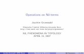 Operations on Nil-terms - Vanderbilt UniversityJoachim Grunewald (RFW Bonn) Operations on Nil-terms Nil Phenomena 18 / 21. We denote ΛX = Map(S1,X) and ev: ΛX → X is the evaluation
