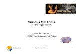 Various MC tools...Content • Introduction • MC Tools • Higgs signal production (generators) • Higgs signal x-sec and BR (calculators) • PDF • BG estimation • BG MC for