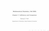 Mathematical Statistics 2 - Seoul National University Mathematical Statistics 2 Chapter 7: Su ciency