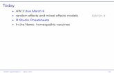 HW 2due March 6 random effects and mixed effects models ... · I R Studio Cheatsheets I In the News: homeopathic vaccines STA 2201: Applied Statistics II March 4, 2015 1/35. A general