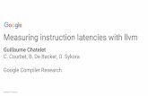 Google Compiler Research C. Courbet, B. De Backer, O ...llvm.org/devmtg/2018-04/slides/Chatelet-Measuring...Measuring instruction latencies with llvm Guillaume Chatelet C. Courbet,