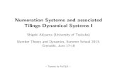 Numeration Systems and associated Tilings …...Numeration Systems and associated Tilings Dynamical Systems I Shigeki Akiyama (University of Tsukuba) Number Theory and Dynamics, Summer
