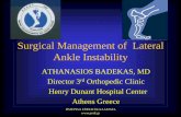 Surgical Management of Lateral Ankle Instability · Tendon Transfer • Evan’s Procedure : Theoretically offers dynamic stabilization to inversion of ankle and subtalar joint (Easy