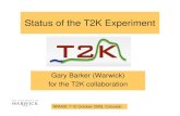 Status of the T2K Experiment - University of Warwick · Status of the T2K Experiment Gary Barker (Warwick) for the T2K collaboration. NNN09: 7-10 October 2009, Colorado