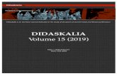 · PDF file 2020-02-21 · DIDASKALIA VOLUME 15 (2019) TABLE OF CONTENTS ii Note Didaskalia is an online journal. This print representation of Volume 15 is an inadequate approximation