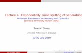Multiscale Phenomena in Geometry and Dynamics Technical University Munich … · 2019-07-24 · Lecture 4: Exponentially small splitting of separatrices Multiscale Phenomena in Geometry