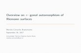 Overview on n-gonal automorphism of Riemann surfaces€¦ · Overview on n gonal automorphism of Riemann surfaces Mariela Carvacho Bustamante September 26, 2017 Universidad T ecnica