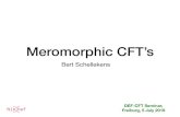 Meromorphic CFT’s - Nikheft58/Presentations/Freiburg_Merom...This procedure can be applied to all Niemeier lattice CFT’s. One obtains an orbifold theory with 1 2 *−12 spin-1