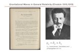 Gravitational Waves in General Relativity (Einstein 1916,1918)pagesperso.ihes.fr/~damour/Conferences/CERN2010/D... · Gravitational Waves: pioneering their detection 2 Joseph Weber