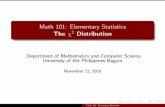 Math 101: Elementary Statistics › 2018 › ... · 11/19/2018  · Math 101: Elementary Statistics The ˜2 Distribution Department of Mathematics and Computer Science University