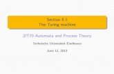 Section 5.1 The Turing machine 2IT70 Automata and Process ... wsinswan/ · PDF file The Turing machine Input Automaton Yes/No Tape ﬁgure 5.1, page 137 2IT70(2013) Section5.1 2/20