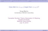 How often is (x;q,a) larger than (x;q,b)? gerg/slides/Wolfville- آ  TheGeneralized Riemann Hypothesis