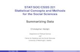 STAT/SOC/CSSS 221 Statistical Concepts and Methods for the …faculty.washington.edu/cadolph/221/221lec3.pdf · 2012-01-13 · STAT/SOC/CSSS 221 Statistical Concepts and Methods for
