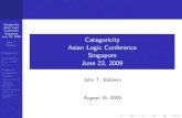 Categoricity Asian Logic Conference Singapore June 22, jbaldwin/pub/ آ  Categoricity Asian