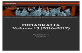 Didaskalia Volume 13 Entire DIDASKALIA 13 (2016â€“2017) ii DIDASKALIA VOLUME 13 (2016â€“2017) TABLE