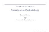 Propositional and Predicate Logic - Formal Verification · Formal Speciﬁcation of Software Propositional and Predicate Logic Bernhard Beckert UNIVERSITÄT KOBLENZ-LANDAU B. Beckert: