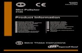Product Information Manual, Mini Polisher, ... Mini Polisher 3129 Product Information Especificaciones del producto Spécifications du produit Specifiche prodotto Technische Produktdaten