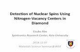 Detection of Nuclear Spins Using Nitrogen-Vacancy › pdf › jaist.pdf Materials Science Seminar@JAIST Diamond envy ©Lucara Diamond 1109 carats, $70M ρ N = 1.77 x 1023 cm-3 C Diamond