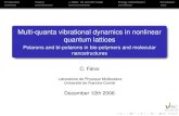 Multi-quanta vibrational dynamics in nonlinear quantum ... › tel-00128559 › file › soutenance.pdf · Introduction Theory α-Helix: 1D and 3D model Energy redistribution Conclusion