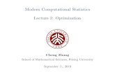 Modern Computational Statistics [1em] Lecture 2: Optimization · 2020-05-27 · Regularized Regression Models 3/38 I In practice, we would like to solve the least square problems