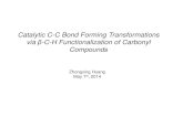 Catalytic C-C Bond Forming Transformations via β-C-H ...gbdong.cm.utexas.edu › seminar › old › Catalytic C-C Bond... · DG Strategy-Bidentate-Arylation Nickel Catalysis Features: