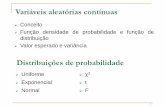 Distribuições de probabilidadeDistribuições de probabilidade de variáveis contínuas É difícil identificar o tipo de distribuição de probabilidade de uma variável contínua