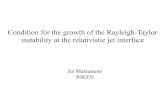 Condition for the growth of the Rayleigh-Taylor …...Modeling for the growth of RTI forward shock reverse shock cocoon jet contact discontinuity reconfinement shock jet head jet cross-section