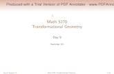 Math 5270 Transformational Geometryemina/teaching/5270s13/5270_Day9_notes.pdf · Day 9, Summer 13 Math 5270 Transformational Geometry 9/24 Produced with a Trial Version of PDF Annotator