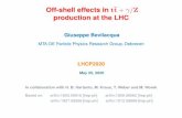 Off-shell effects in t + /Z production at the LHC · arXiv:1907.09359 [hep-ph] arXiv:1912.09999 [hep-ph] Introduction In the absence of convincing evidence for new resonances effects,precise
