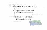 θ= cosθ+ isinθ Department of Mathematics 2019 – 2020 Handbook · PDF file Mathematics . 2019 – 2020 . Handbook . 1 . Table of Contents . ... Mathematics from Shiraz University,