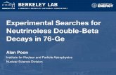 Experimental Searches for Neutrinoless Double-Beta Decays ...crunch.ikp.physik.tu-darmstadt.de/erice/2017/sec/talks/tuesday/poon… · Alan Poon (LBNL), Erice 2017 LEGEND Mission: