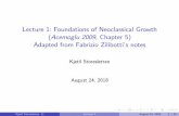 Lecture 1: Foundations of Neoclassical Growth Acemoglu 2009, · PDF file In macroeconomics, it is standard to assume the existence of a representative household. Kjetil Storesletten