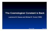 The Cosmological Constant is Backsaurabh/690/Mar13-Bugge.pdf · 2008-03-14 · M in a Flat Universe vs H 0 a. Combined BNN limits with Xray observations b. Considerations of clustering
