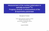 Measurement of the nuclear polarization in€¦ · Contribute to independent check on the value of Vud Energy dependence tests recoil-order corrections, weak magnetism, second-class