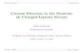 Current Situation in the Neutrino (& Charged-Lepton) Sectors · Current Situation in the Neutrino (& Charged-Lepton) Sectors Andr e de Gouv^ea Northwestern University Workshop on