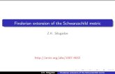 Finslerian extension of the Schwarzschild metriccepp.iliauni.edu.ge/talks/Z.Silagadze.pdf · Finsler geometry The fundamental idea goes back to Riemann, 1854. ds = F(x1,··· ,xn,dx1,···