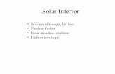 •Sources of energy for Sun •Nuclear fusion •Solar neutrino ...burrows/classes/204/sun.interior.pdf · •Sources of energy for Sun •Nuclear fusion •Solar neutrino problem