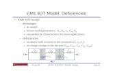 EM1 BJT Model: Deficiencies - SCU · device characterization ⇒ EM3 BJT model. 29-Jan-04 HO #7: ELEN 251 - EM BJT Models Saha #15 EM3 Model: Base Width Modulation • Base-width