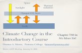Climate Change in the Chapter T10 in Introductory Coursesixideas.pomona.edu/assets/aaptw16.pdfun Earth 1367 W/m2 960 W/m2 absorbed area = πR2 ¼(960 W/m2) = 240 W/m2 reradiated energy