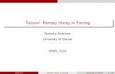 Tutorial: Ramsey theory in Forcing€¦ · Outline of Tutorial Day 1 1 Introduction to topological Ramsey spaces 2 Classes of new topological Ramsey spaces which are dense in ˙-closed